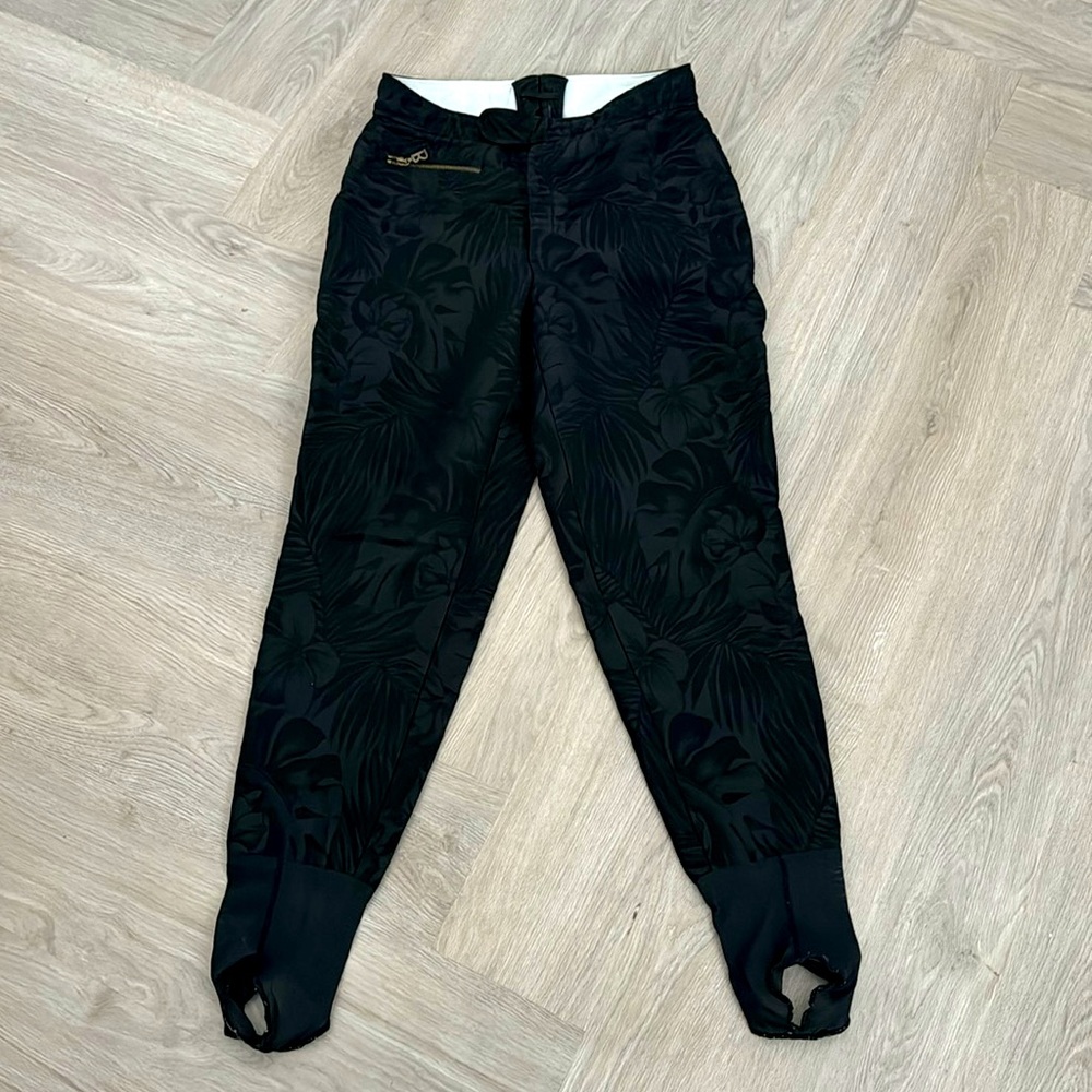 Bogner USA Stirrup Tapered Ski Pants in Black Floral Size 14